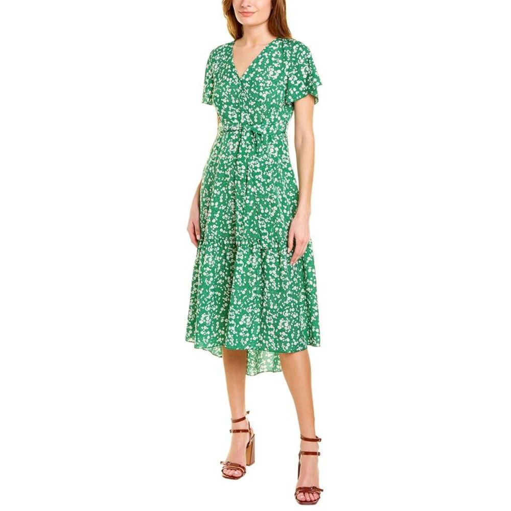 Pascale La Mode Womens  Ditsy Floral Midi Dress, Green